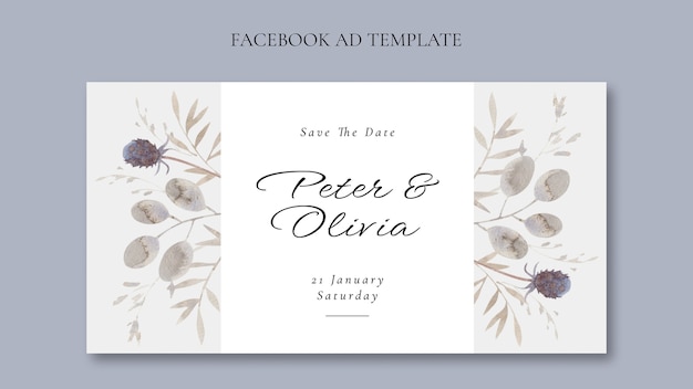 Free PSD winter wedding facebook template