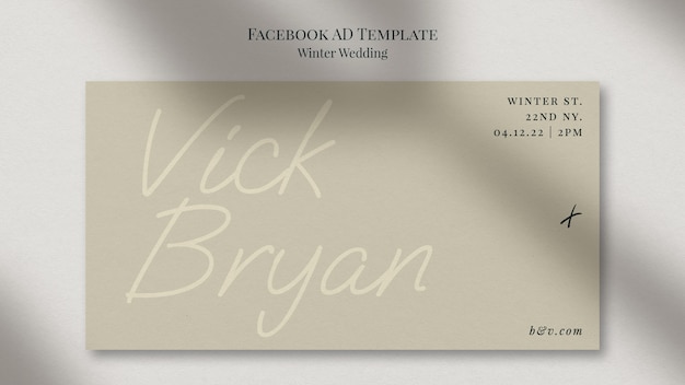 Free PSD winter wedding facebook template