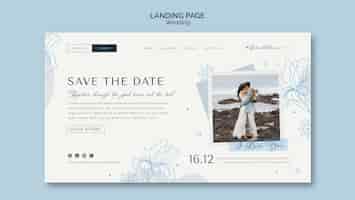 Бесплатный PSD Целевая страница приглашения на зимнюю свадьбу