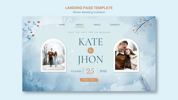 Winter wedding landing page template