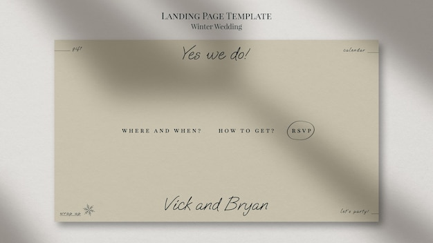 Winter Wedding Landing Page Template