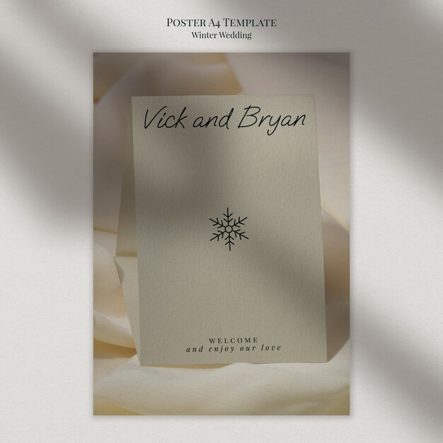 winter wedding poster template