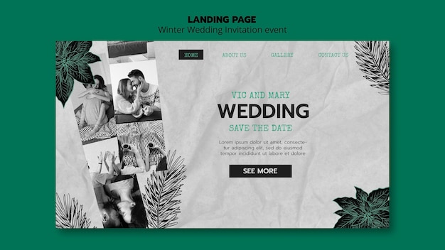 Free PSD winter wedding social media promo template