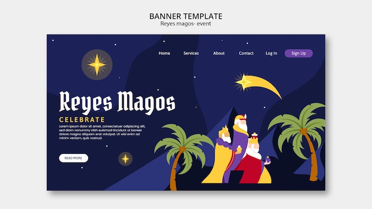 Free PSD the wise men banner template