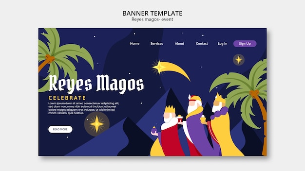 Free PSD the wise men banner template