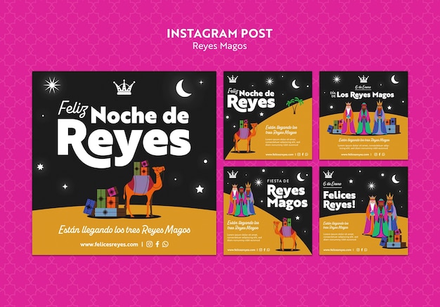 Free PSD the wise men instagram posts template