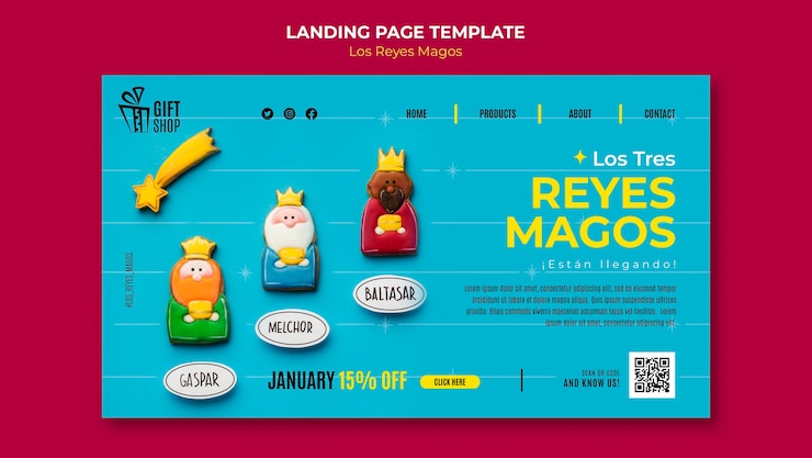 मुफ़्त PSD the wise men landing page template
