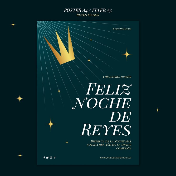 Free PSD the wise men poster template with crown