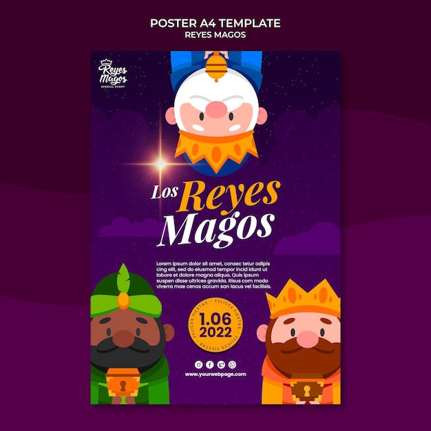 Free PSD wise men tradition poster template