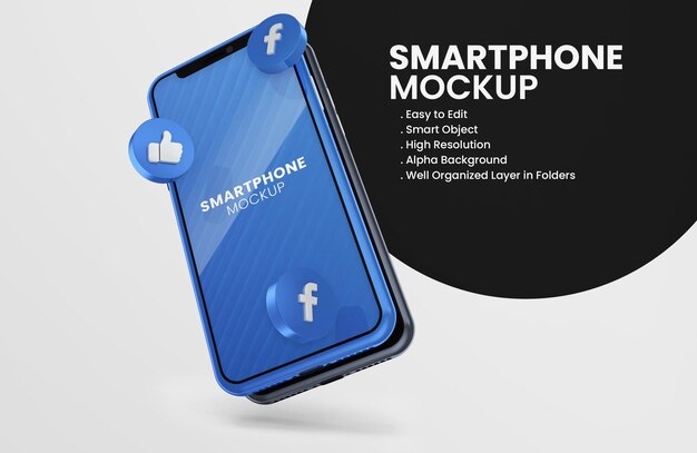 Download Premium PSD | With 3d render snapchat icon smartphone mockup