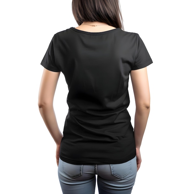 Woman in Black T-Shirt â Free PSD Template Download