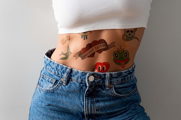 Woman Having Tattoo Mockup