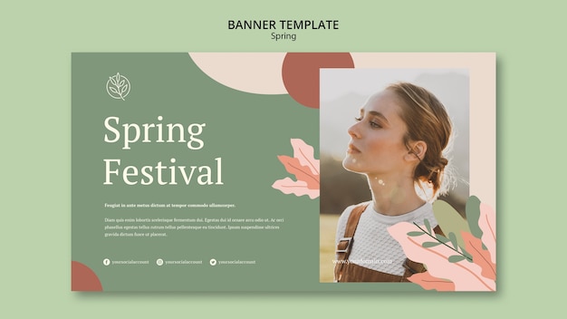 PSD gratuito modello di banner donna primavera all'aperto