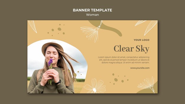 Woman outside horizontal banner style