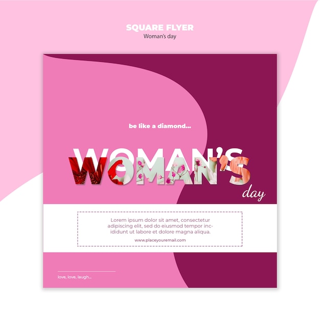 Free PSD woman's day square flyer