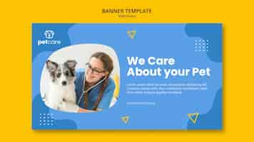 Free PSD woman vet and dog veterinary banner template