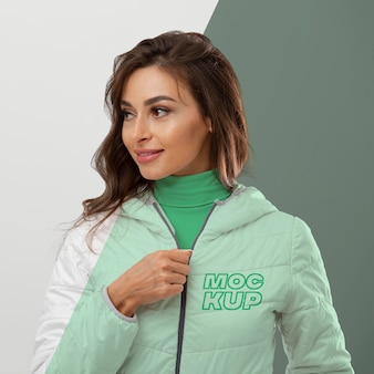 Woman wearing jacket medium shot