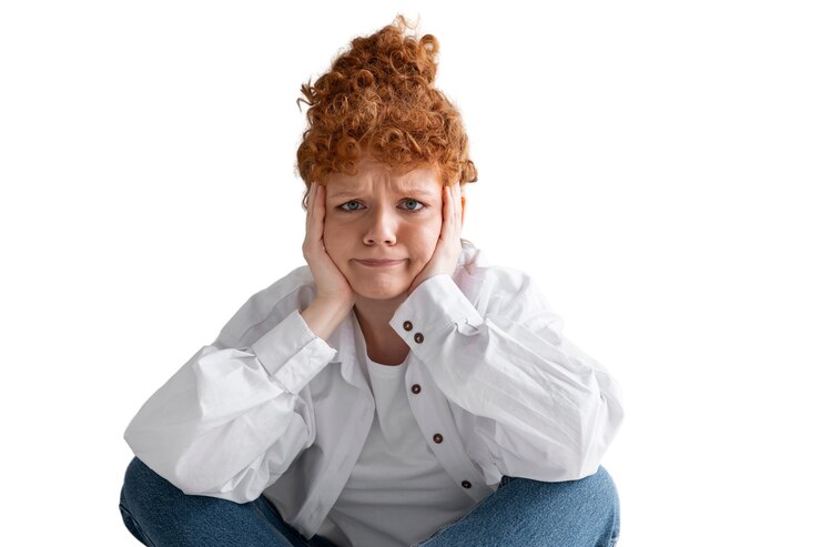 Free PSD woman wearing messy bun hairstyle