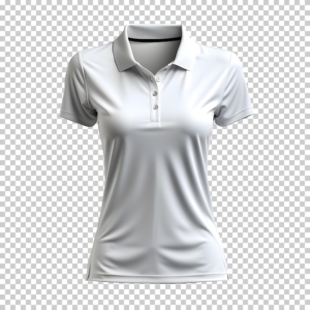 Woman white polo shirt isolated on background