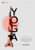 Free PSD woman in yoga balance position