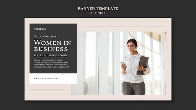 Free PSD women in business banner template