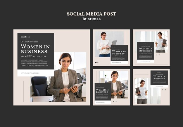 Women in business social media post