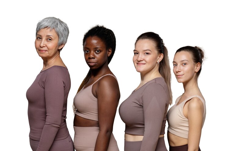 Free PSD women posing with self love for her body