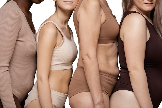 women posing with self love for her body