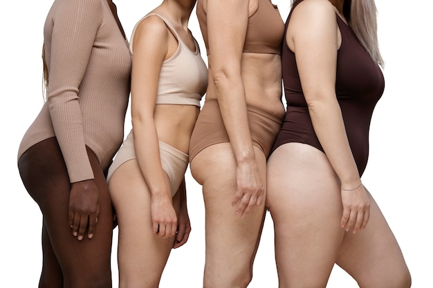 Women posing with self love for her body