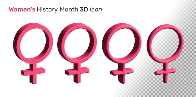 Icon pack 3d femminile per l'8 marzo