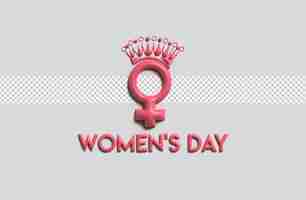 Free PSD women's day - 8 march space of your text 3d render illustration design.