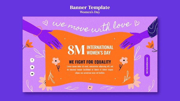 Free PSD women's day banner design template