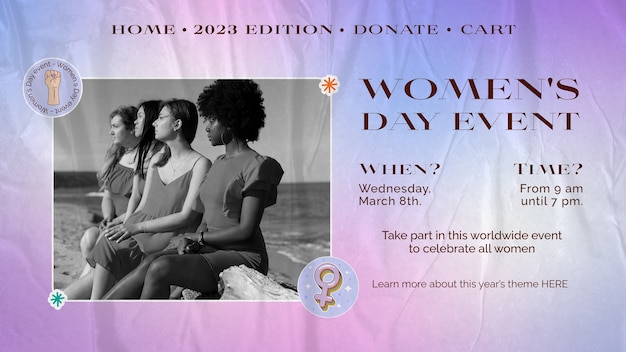 Free PSD women's day celebration banner template