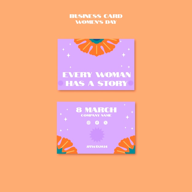Women’s Day Celebration Business Card Template – Free PSD Download