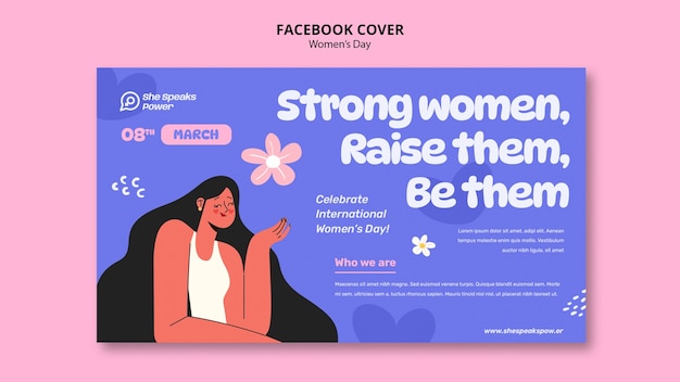 PSD gratuito modello di copertina facebook per la celebrazione della festa della donna