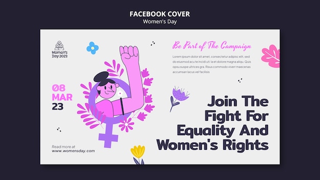 Free PSD women's day celebration facebook cover