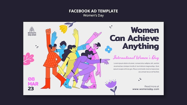 Free PSD women's day celebration facebook template