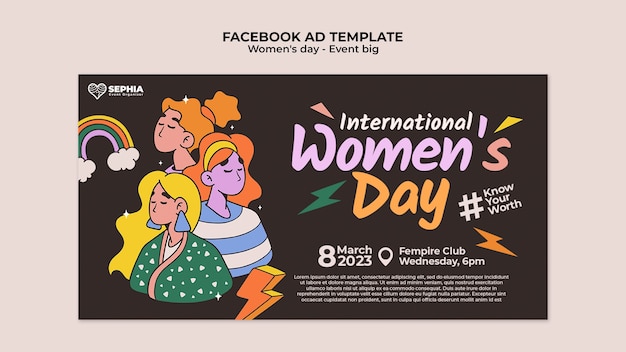 women's day celebration facebook template
