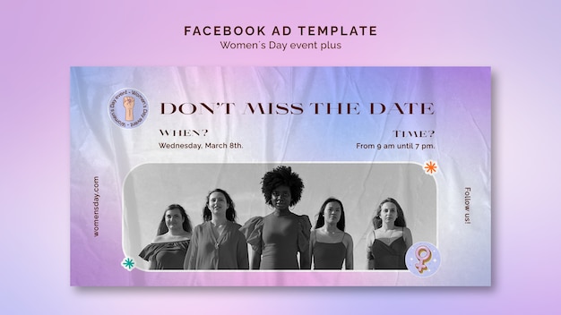 PSD gratuito modello facebook per la celebrazione della festa della donna