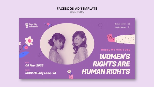 Free PSD women's day celebration facebook template