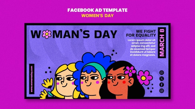 Template di facebook per la celebrazione della giornata della donna