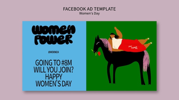 PSD gratuito template di facebook per la celebrazione della giornata della donna