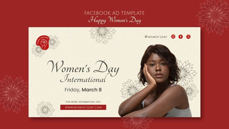 無料PSD 女性の日 フェイスブック テンプレート