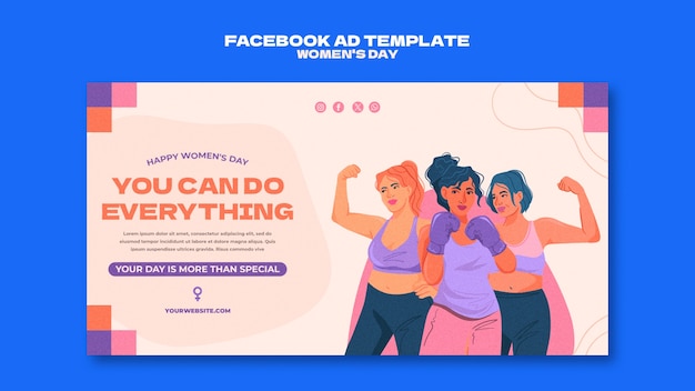 PSD gratuito template di facebook per la celebrazione della giornata della donna