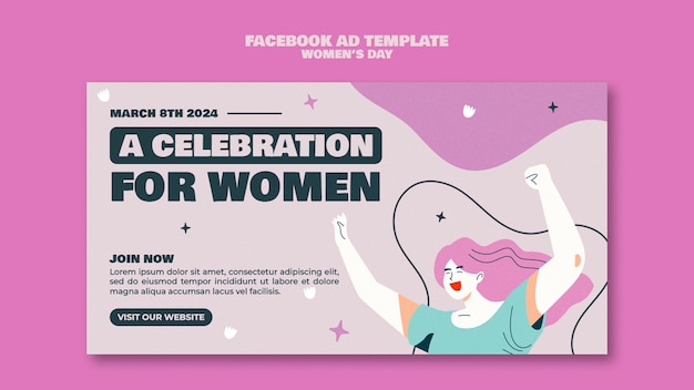 無料PSD 女性の日のお祝いfacebookテンプレート