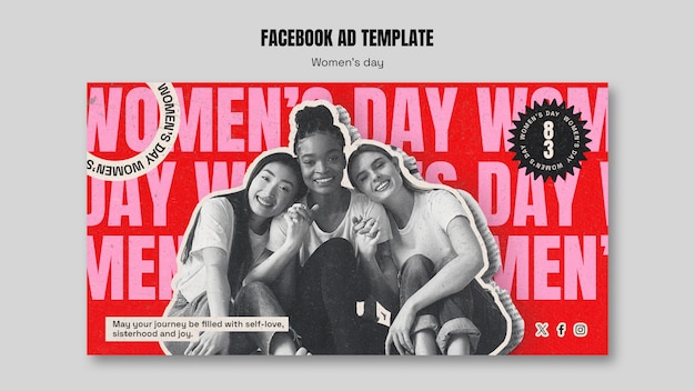 PSD gratuito template di facebook per la celebrazione della festa della donna