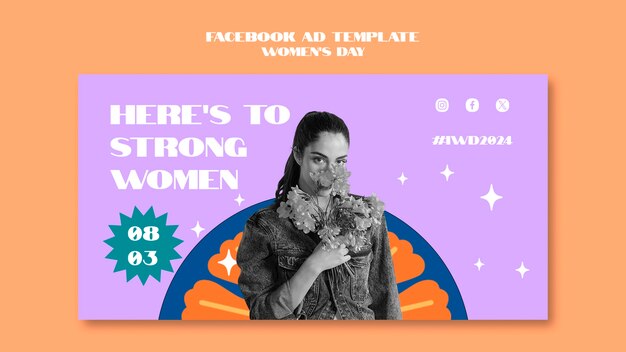 Women's day celebration facebook template