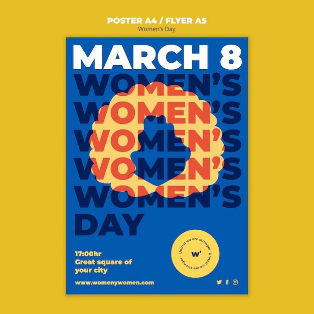 Women's day celebration flyer template