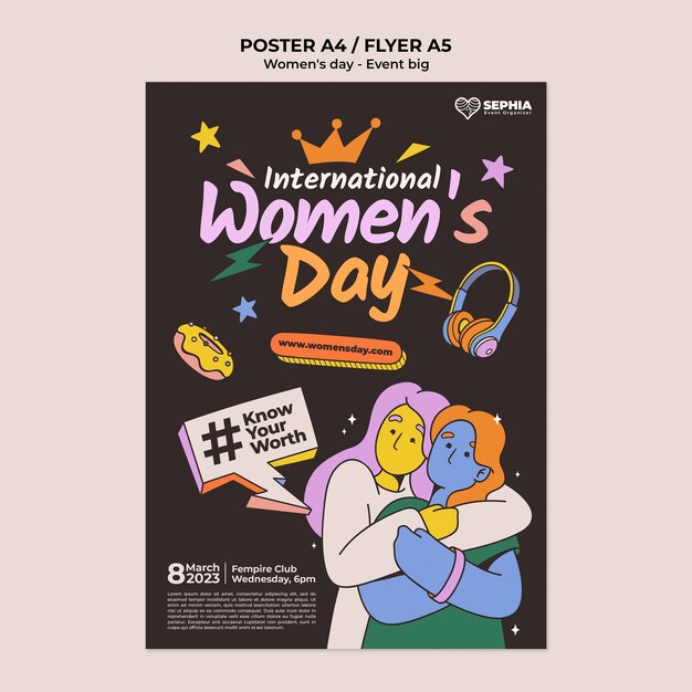 women's day celebration flyer template
