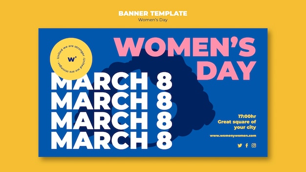 PSD gratuito banner orizzontale per la celebrazione della festa della donna